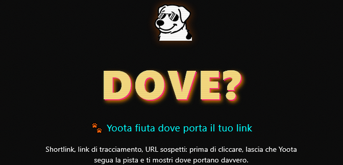 DOVE? — Yoota fiuta il tuo link